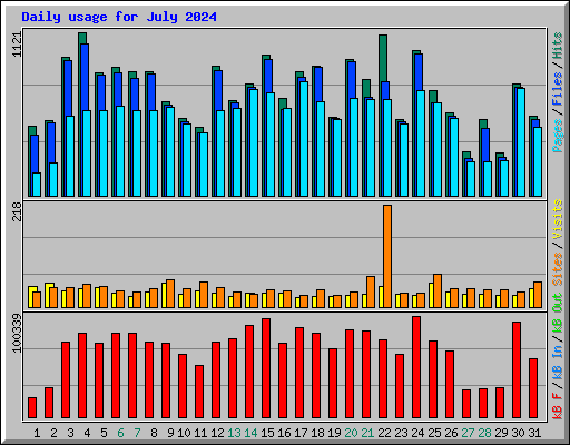 Daily usage for July 2024