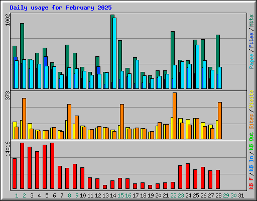 Daily usage for February 2025