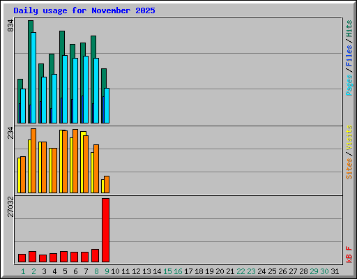 Daily usage for November 2025
