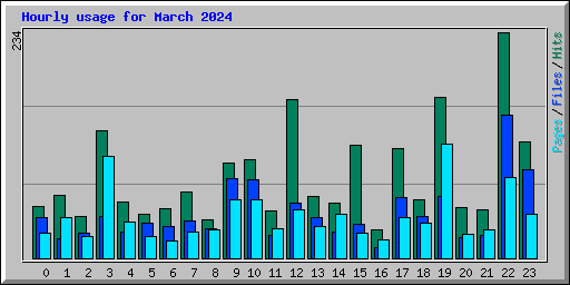 Hourly usage for March 2024