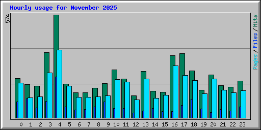 Hourly usage for November 2025