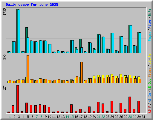 Daily usage for June 2025