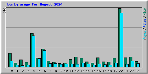 Hourly usage for August 2024