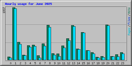 Hourly usage for June 2025