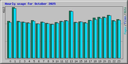Hourly usage for October 2025